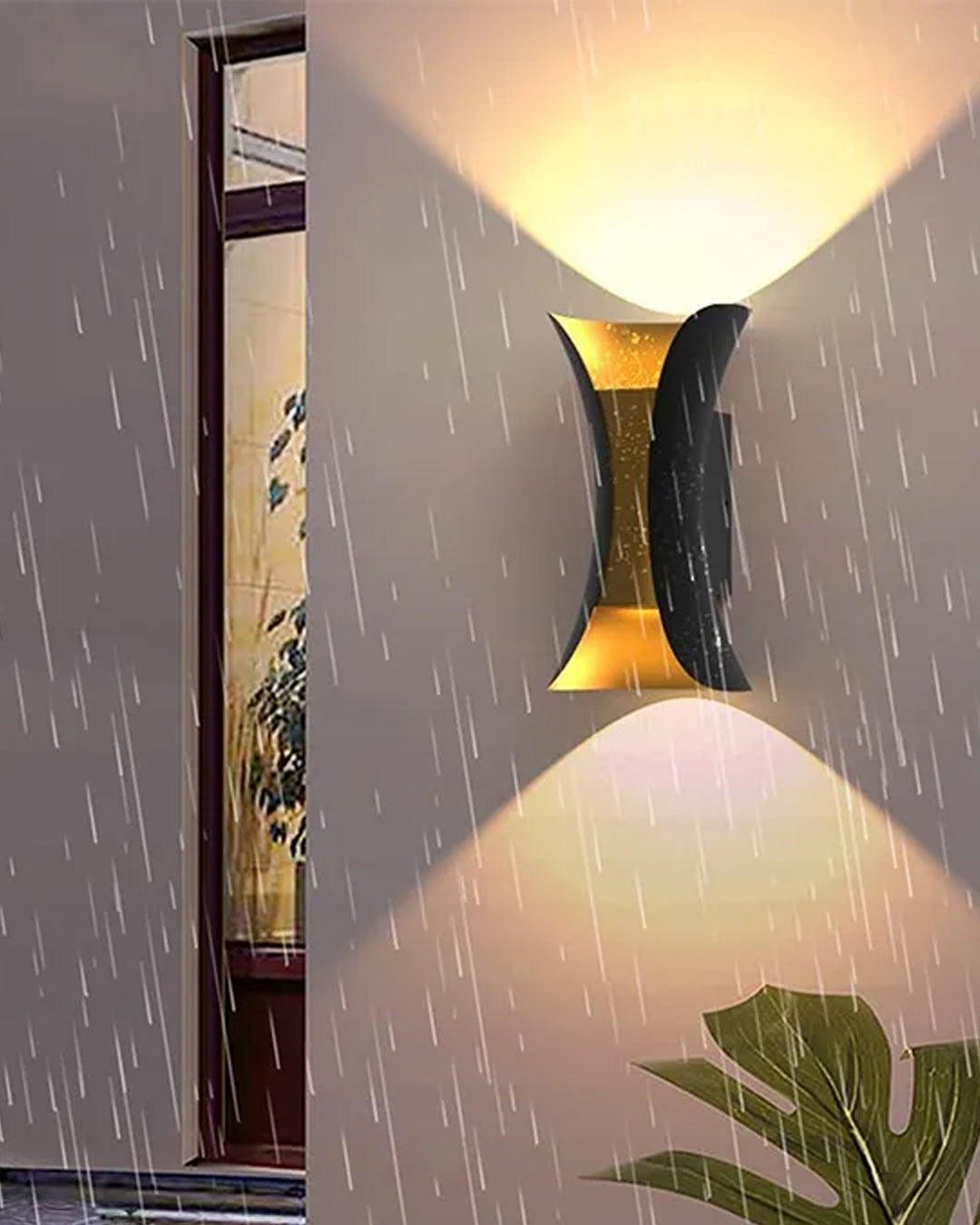 Hourglass Glow Out Door Wall Light